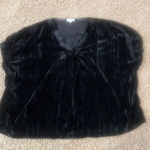 Black Velvet V-Neck Top